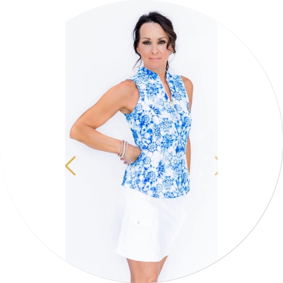 2x 👯♀️Host Pick⚡️AmySport FrontlineSleevelessTop- Blue TieDye - Picture 2 of 11